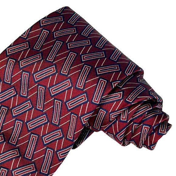 FR Ferrell Reed Burgundy 100% Silk Mens Tie 3.75"x58" Classic Designer‎ Necktie - Picture 5 of 10